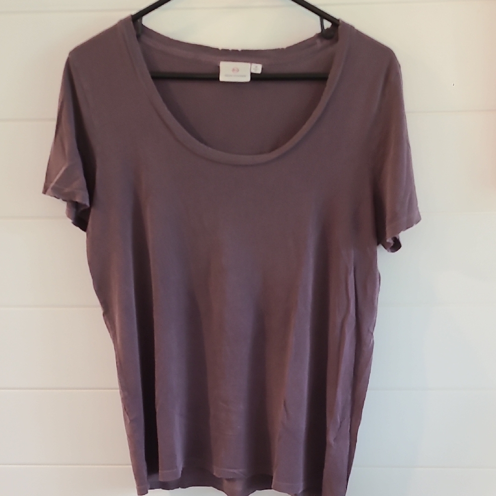 Ag Adriano Goldschmied Purple Short Sleeve Fitted T-Shirt